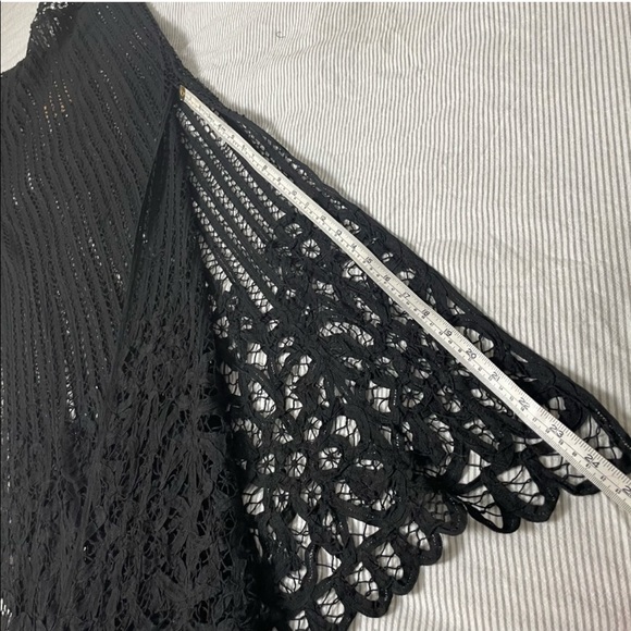 Black Lace Slit Maxi Skirt Coverup S5-9 - Picture 5 of 9